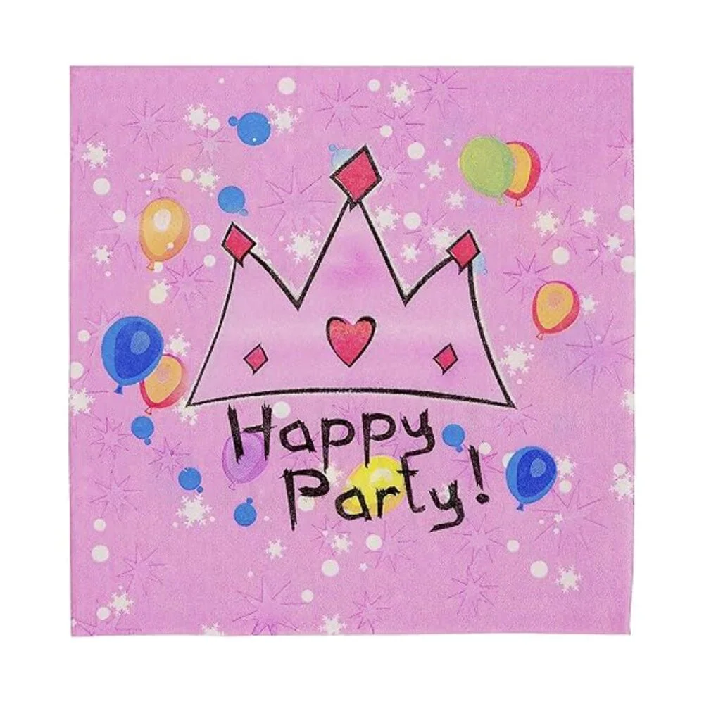 Princess Party Pack--Pink Plates, cups, party favors & Bags, fork, Spoon For 10